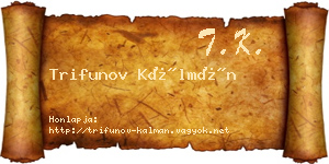 Trifunov Kálmán névjegykártya